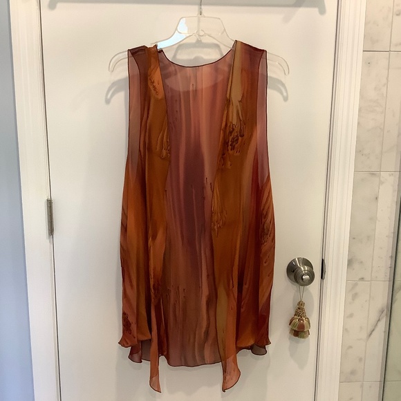 Shani hand painted marbled draped silk vest Small medium? - Picture 1 of 9